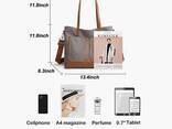 Canvas Tote Bag For Women Multi-pocket Shoulder Bag Handbags Retro Ladies Hobo Shopping - фото 3