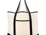 Cotton Canvas Zipper Tote with Bottom &amp; Over Shoulder Handles - photo 2